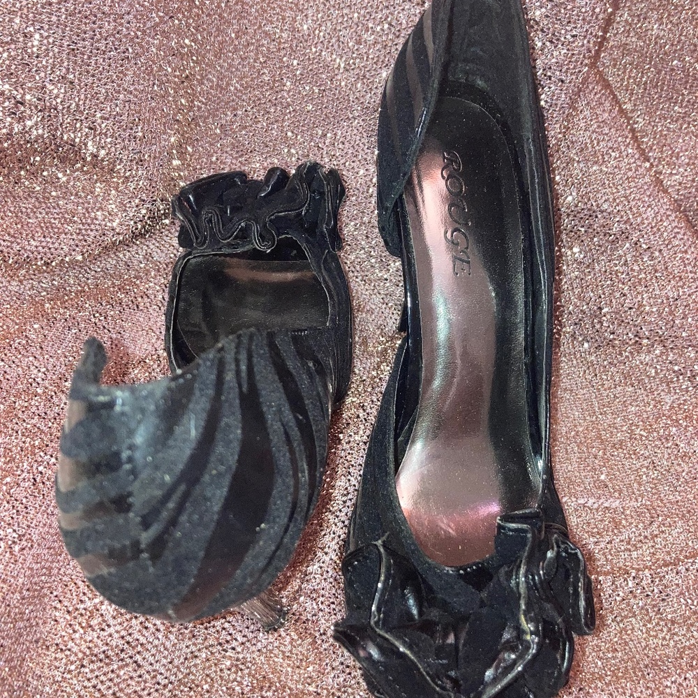 All Black Zebra Print High Heels